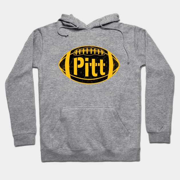 Pitt Retro Football - White Hoodie by KFig21